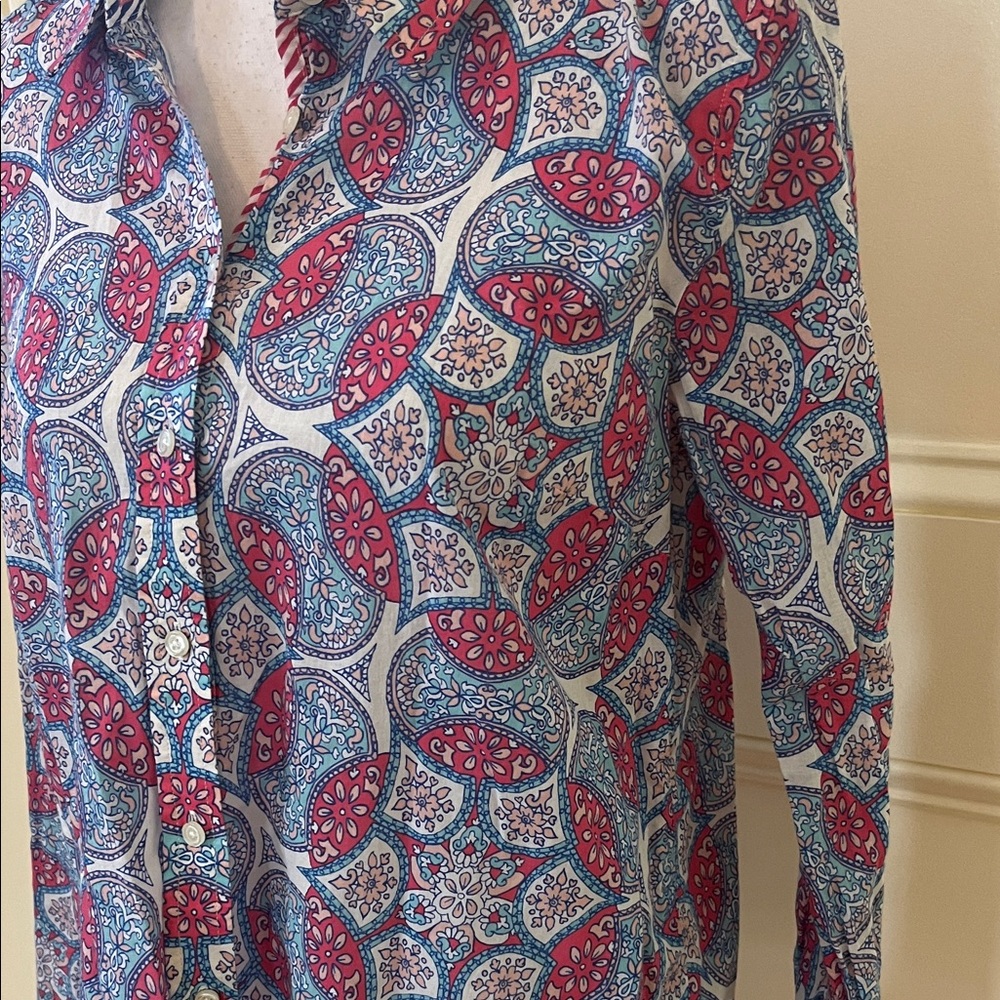 Talbots Multicolor Patterned Button-Down Shirt - image 3